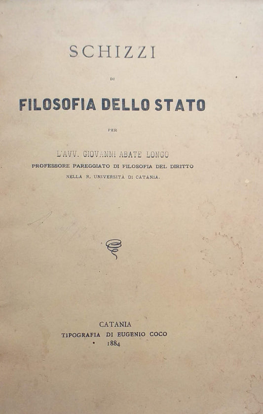 Schizzi di filosofia dello stato - copertina
