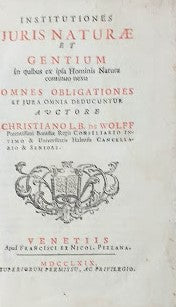 Institutiones Juris Naturae et Gentium - copertina