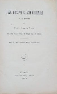 L'Avvocato Giuseppe Bianchi Carbonaro, Ricordi - copertina