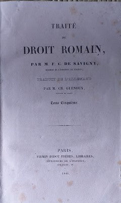 Traité de Droit Romain,Tome V - copertina