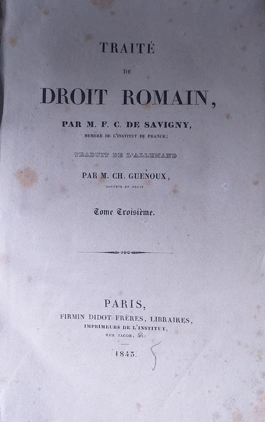 Traité de Droit Romain - copertina