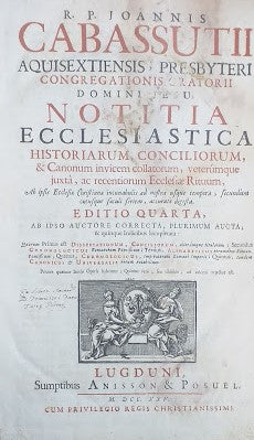 .. Notitia Ecclesiastica Historiarum, Conciliorum, & Canonum invicem collatorum veturimque juxta, ac recentiorum Ecclesiae Rituum, .. - copertina