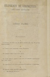 Elementi di Algebra secondo Euclide ad uso dei Ginnasi e dei Licei. Libro I - copertina
