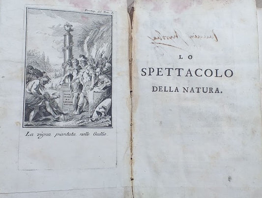 Lo Spettacolo della Natura esposto in vari dialoghi non meno eruditi, che ameni, concernenti la Storia Naturale. Tomi III e IV - copertina