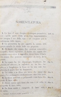 Corso elementari di disegno geometrico. Parte prima - copertina