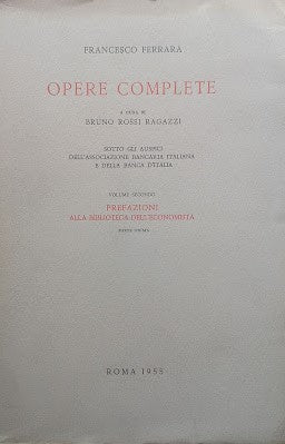 Francesco Ferrara, opere complete. Vol. II parte prima: scritti di statistica - copertina
