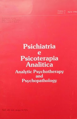 Psichiatria e Psicoterapia Analitica. Analytic Psychotherapy and Psycopathology. Vol. V Num. 1 1986 - copertina