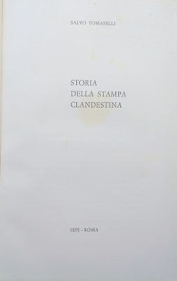 Storia della stampa clandestina - copertina