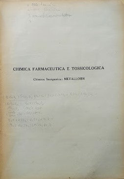Chimica farmaceutica e tossicologica. Chimica inorganica: metalloidi - copertina
