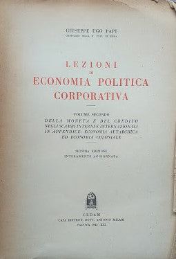 Lezioni di Economia Politica Corporativa, volume secondo - copertina