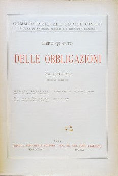 Commentario del Codice Civile, libro quarto: delle Oblbigazioni (art. 1861-1932) - copertina