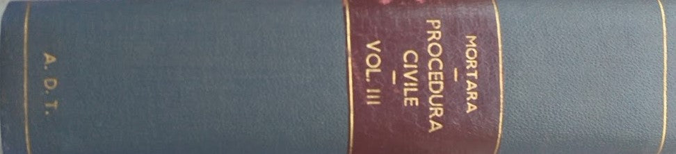 Commentari del Codice e delle Leggi di Procedura Civile. Volume III - copertina