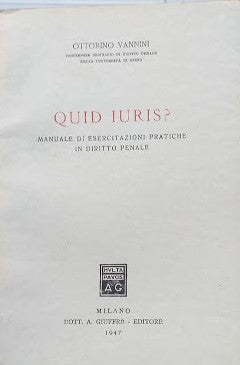 Quid Juris? Manuale di Diritto Penale - copertina