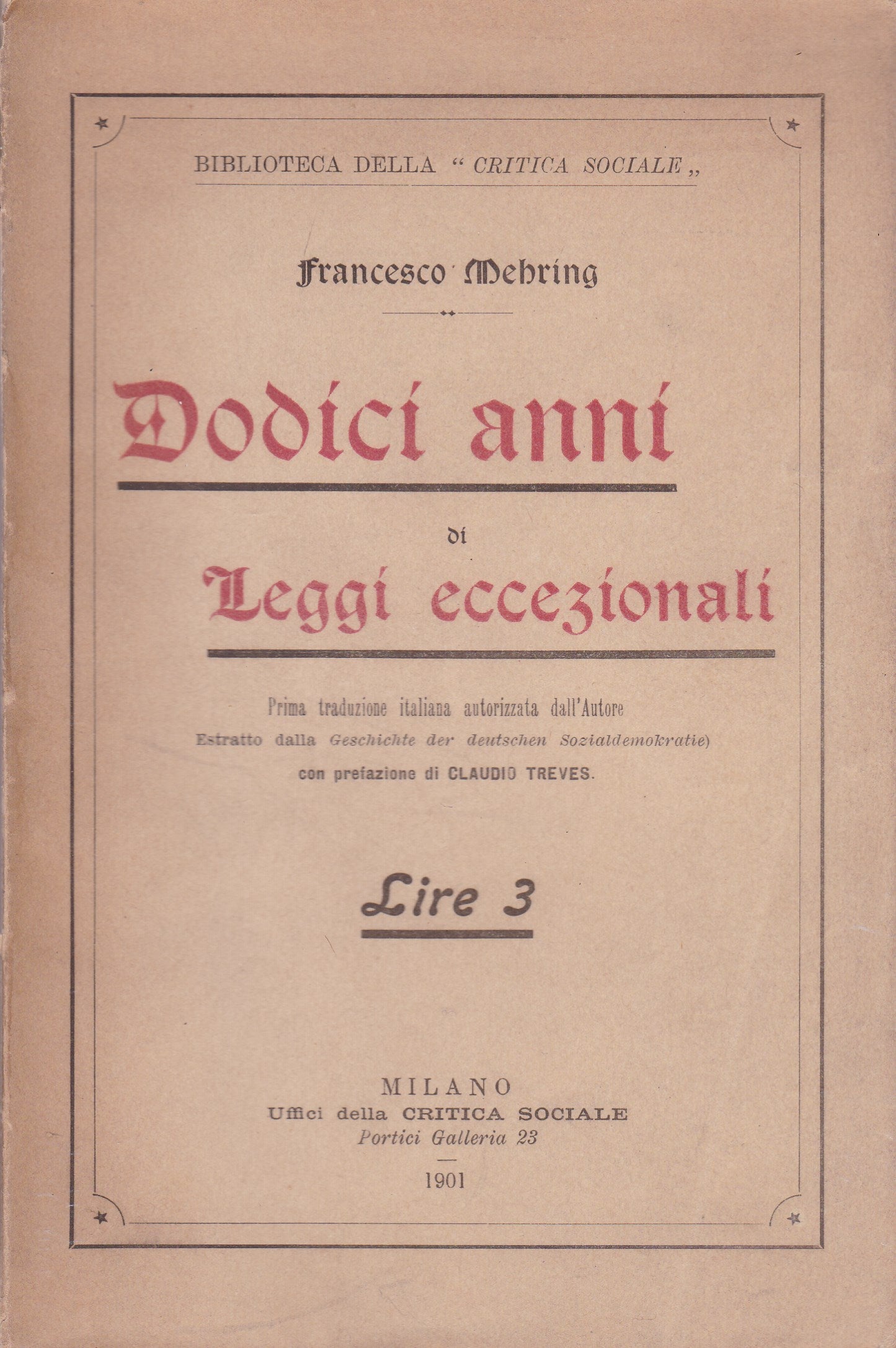 Dodici anni di Leggi eccezionali - copertina