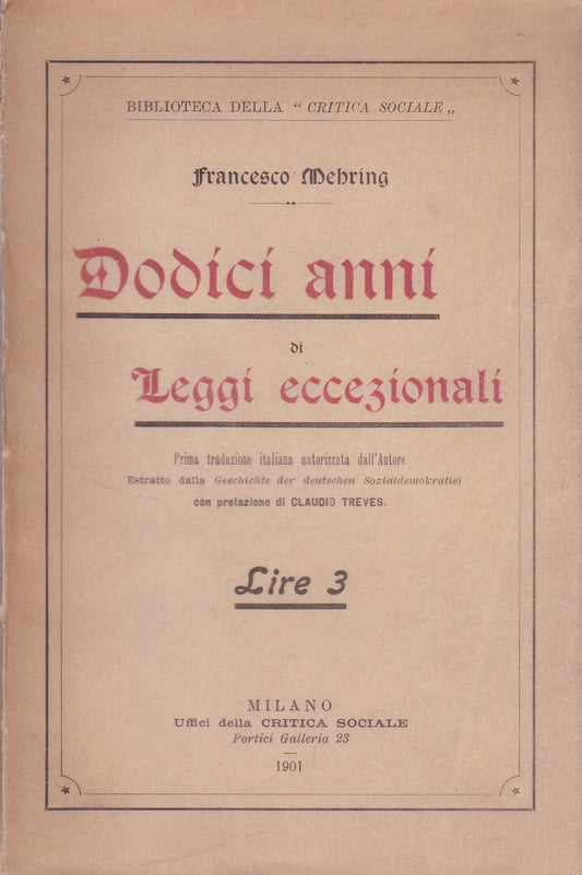 Dodici anni di Leggi eccezionali - copertina
