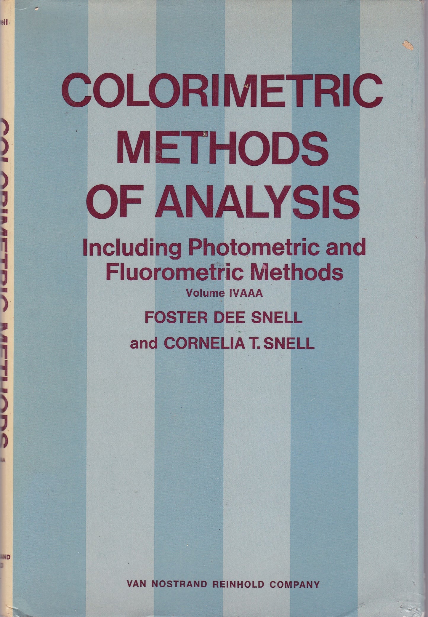 Colorimetric Methods of Analysis. IV AAA - copertina