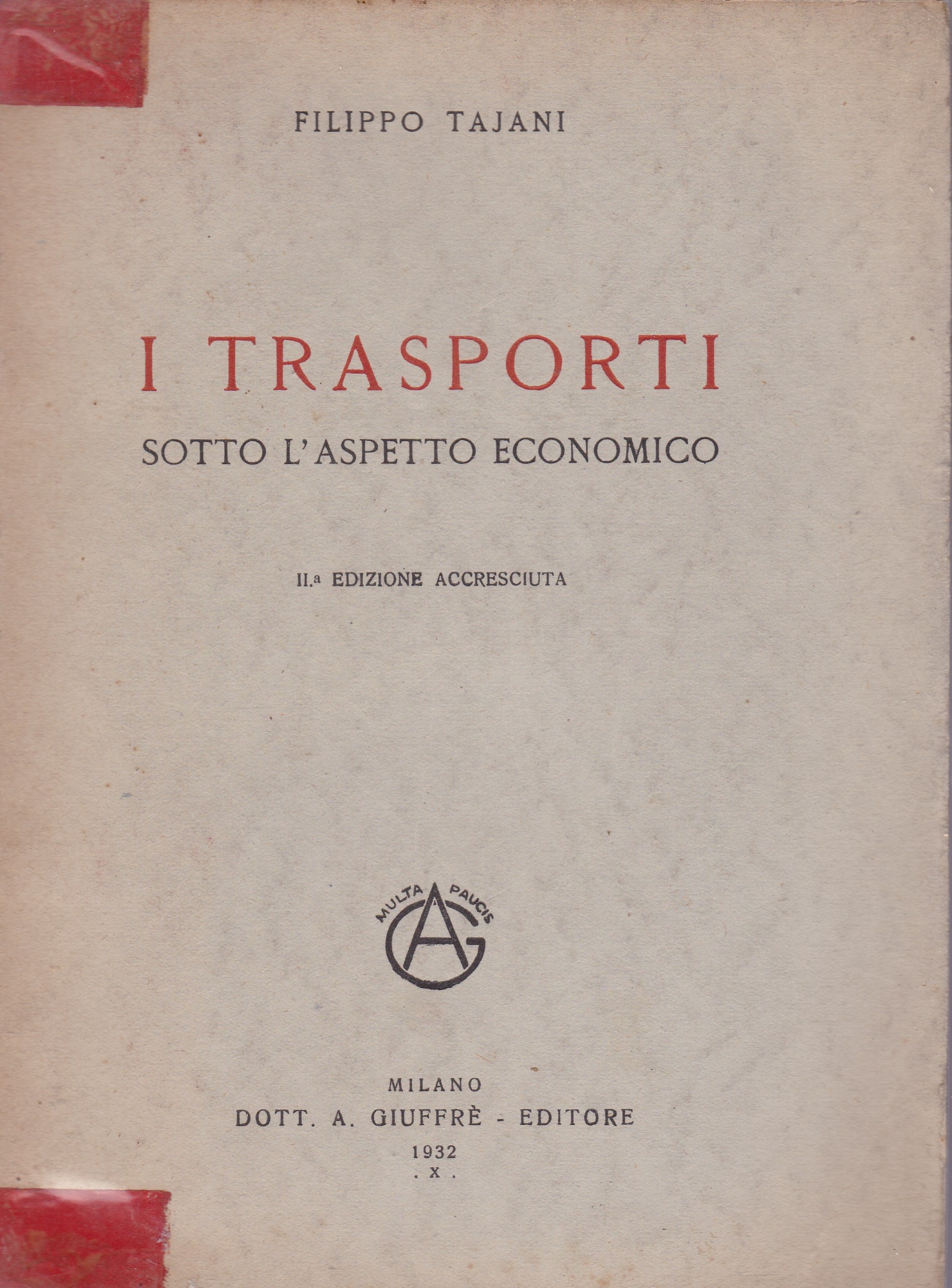 I trasporti sotto l'aspetto economico - copertina
