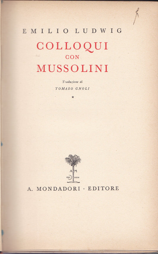 Colloqui con Mussolini - copertina