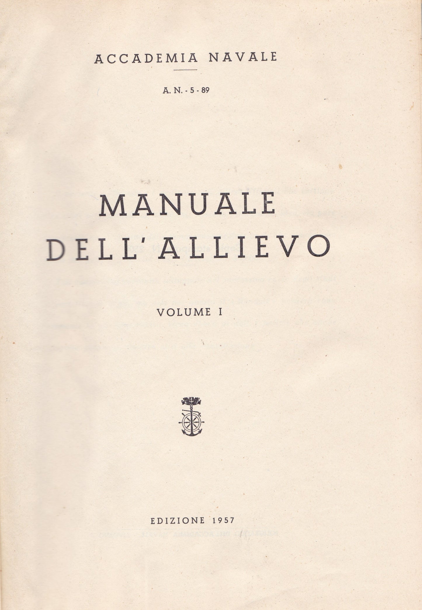 Manuale dell'Allievo. I (1957). II (1962). - copertina