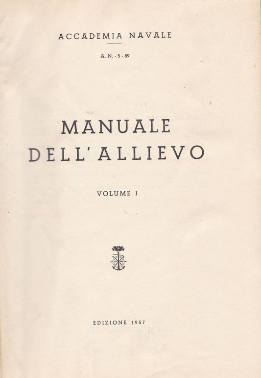Manuale dell'Allievo. I (1957). II (1962). - copertina