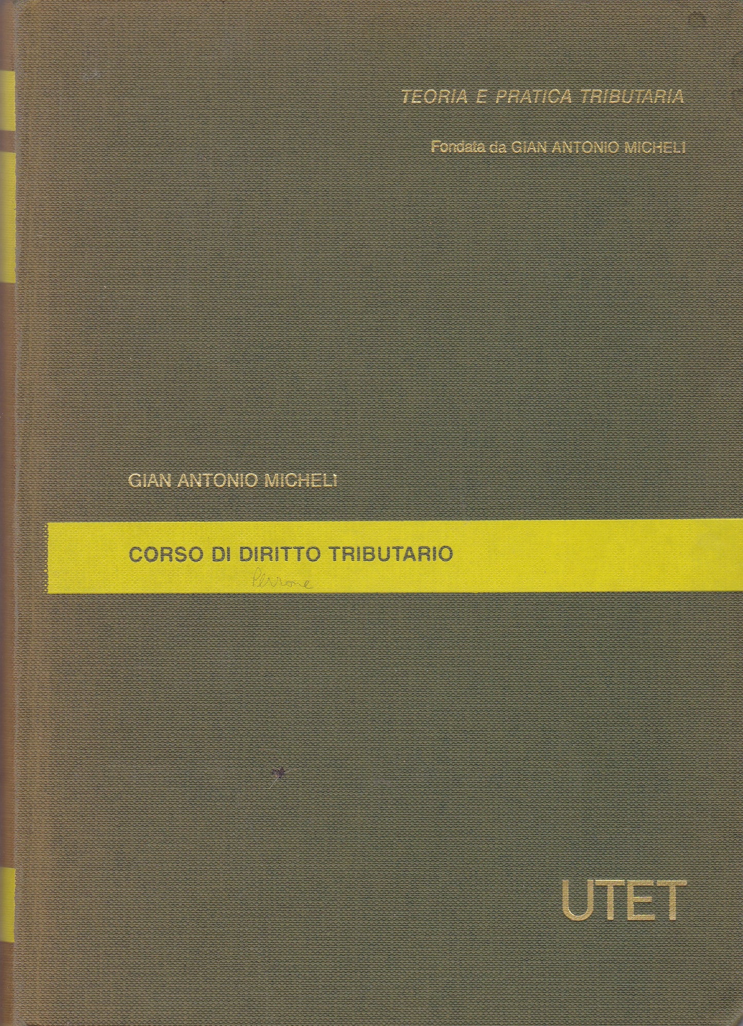 Corso di diritto tributario - copertina