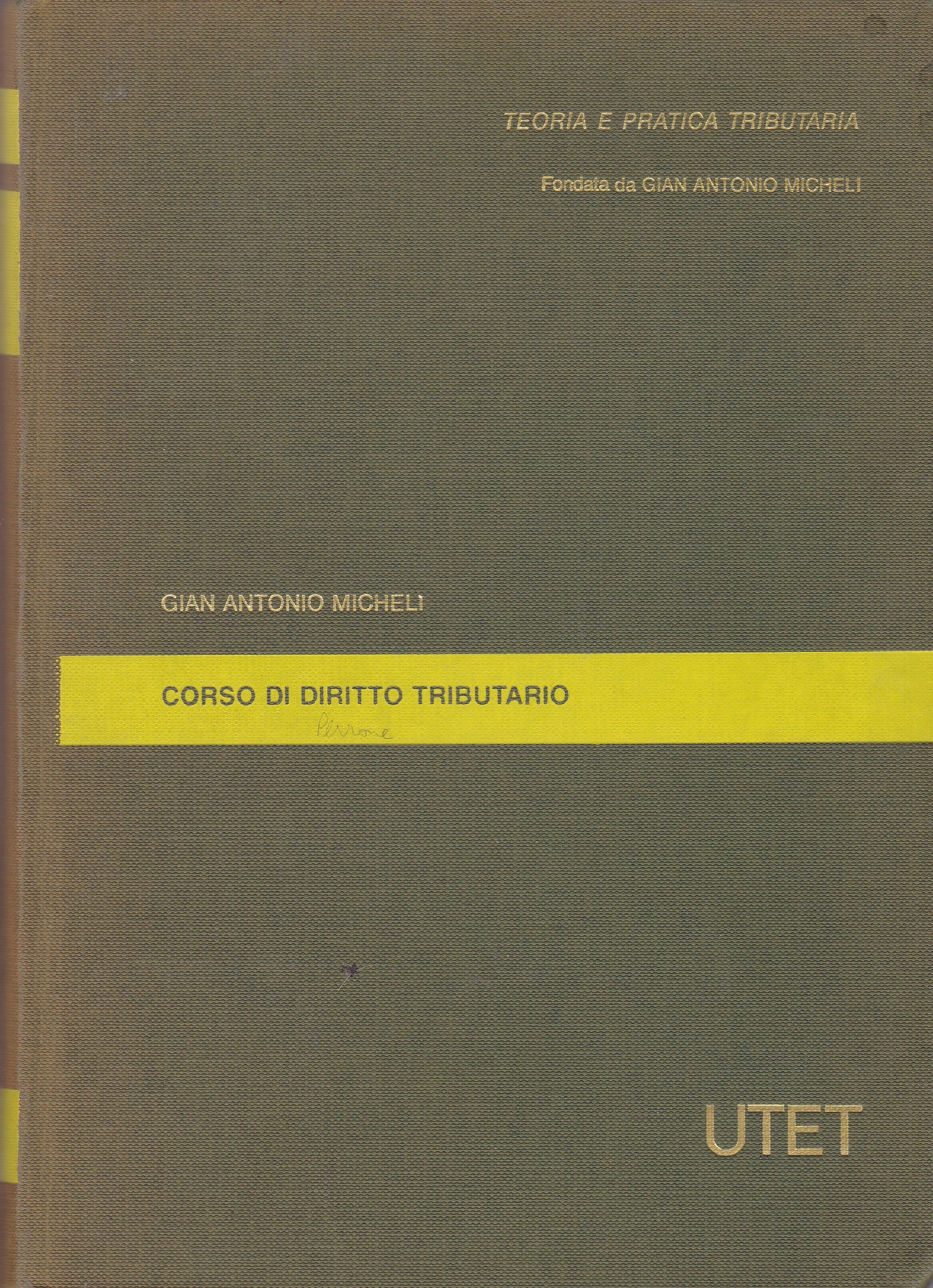 Corso di diritto tributario - copertina