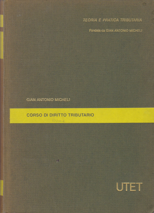 Corso di diritto tributario - copertina