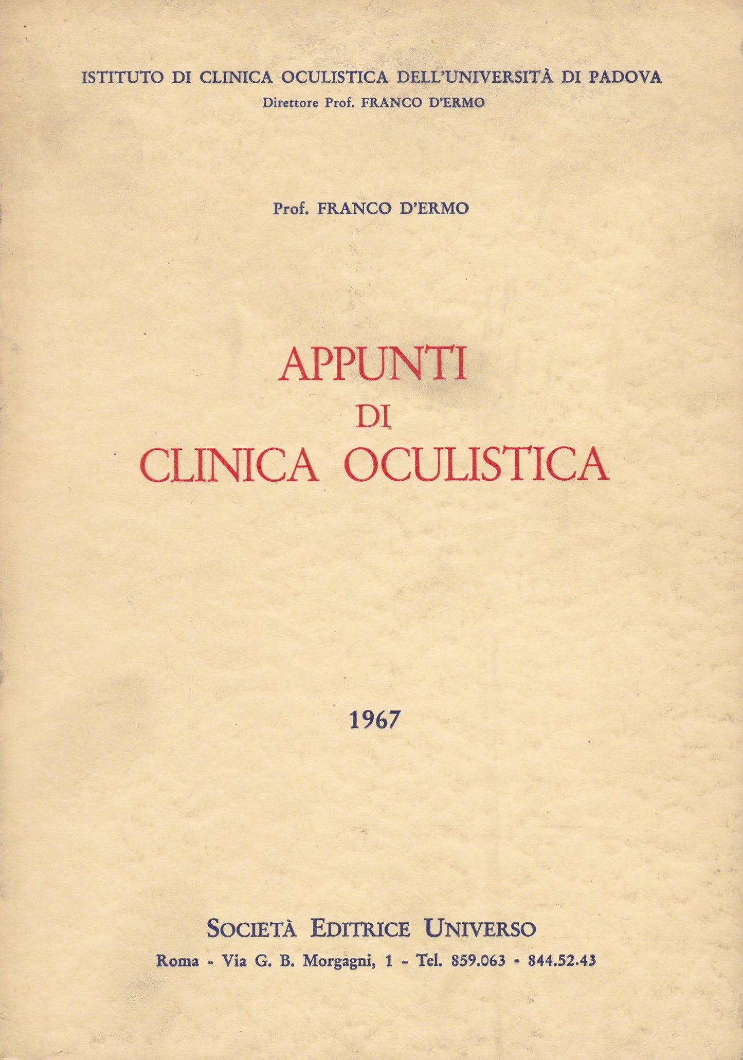 Appunti di clinica oculistica - copertina
