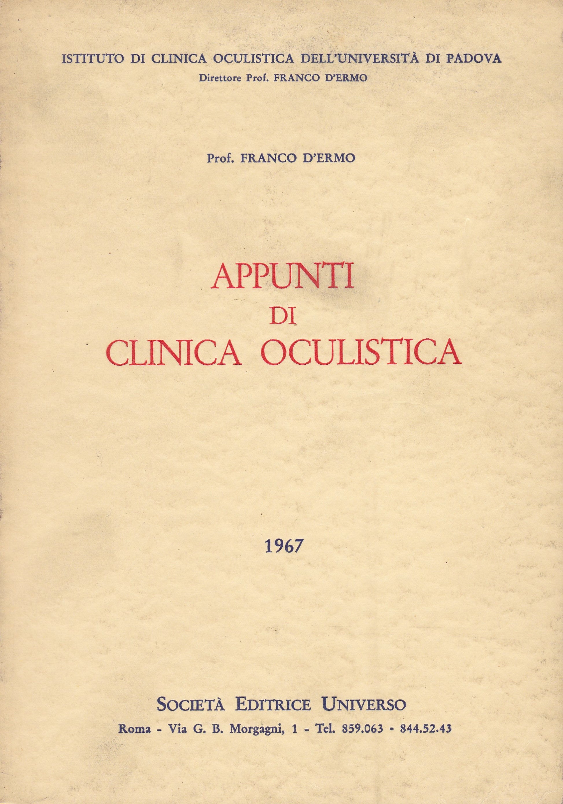 Appunti di clinica oculistica - copertina