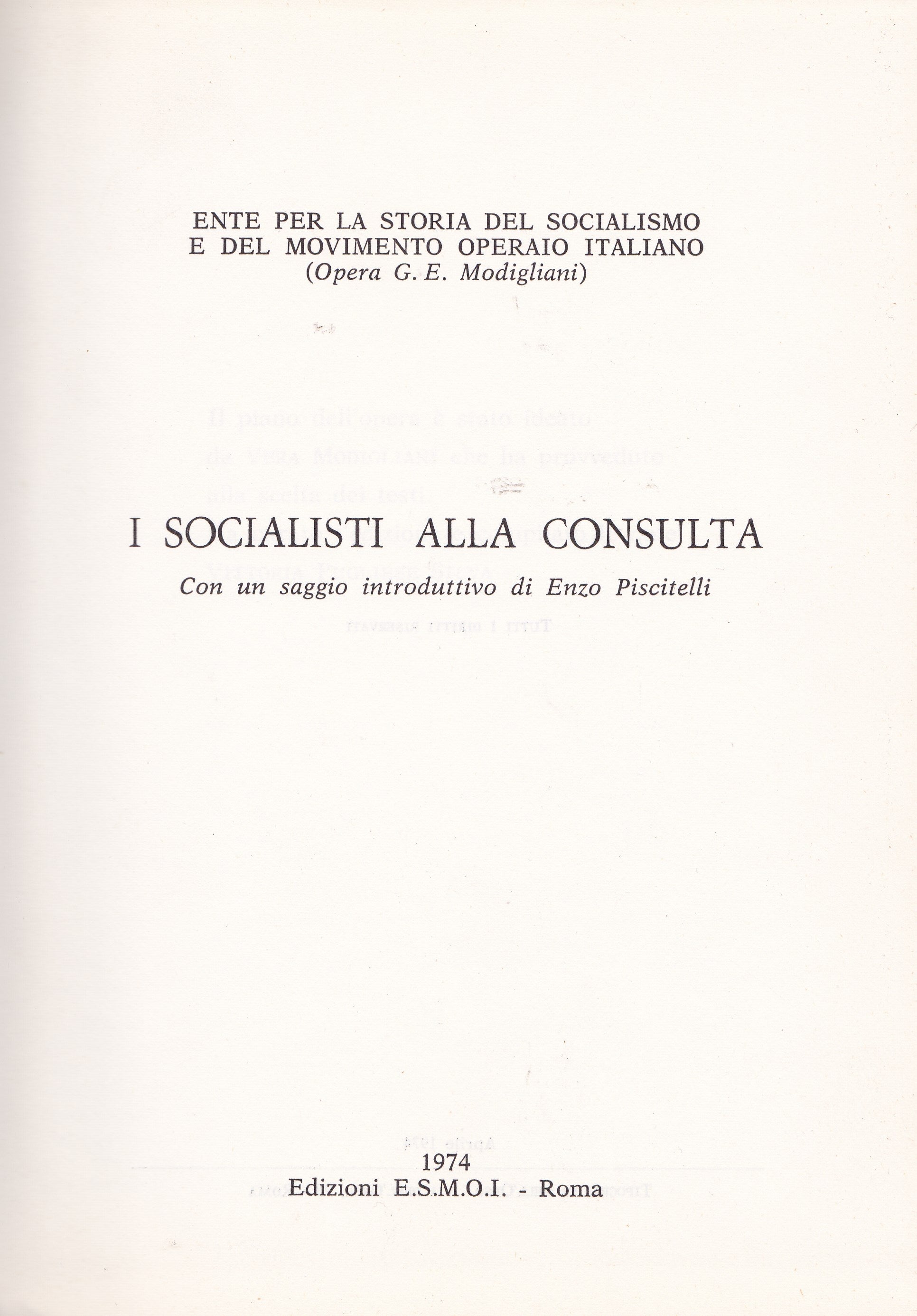 I socialisti alla Consulta - copertina