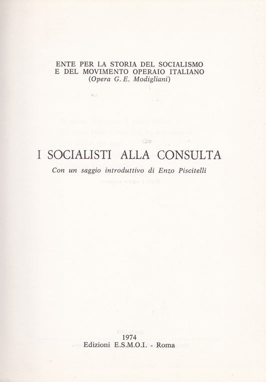I socialisti alla Consulta - copertina