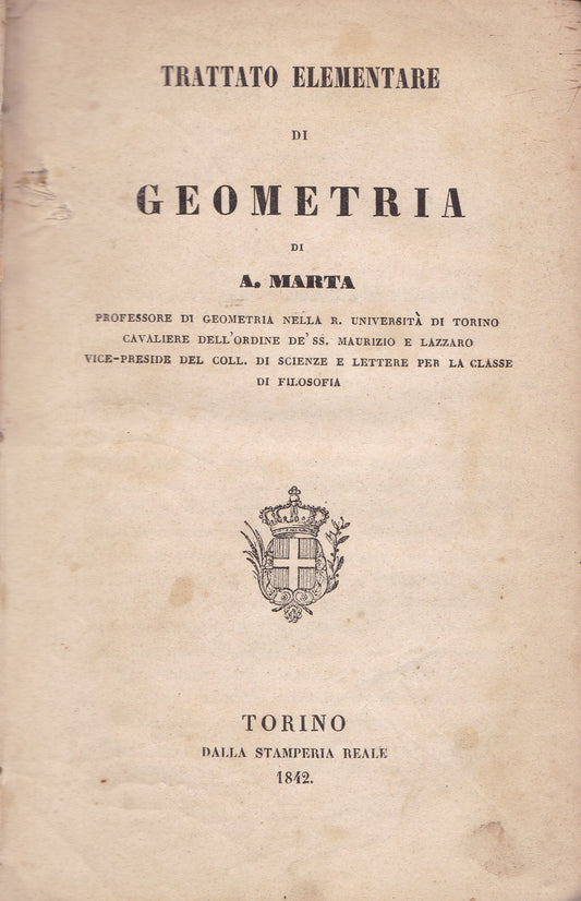 Trattato elementare di geometria - copertina