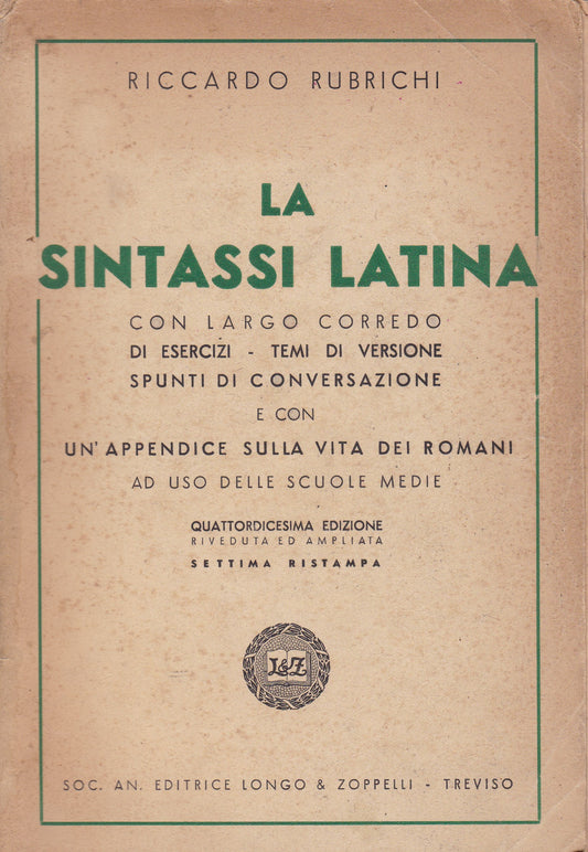 La sintassi latina - copertina