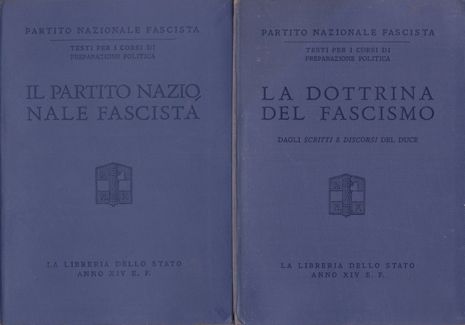 Partito Nazionale Fascista. Testi per i corsi di preparazione politica. (8 volumetti in cofanetto) - copertina