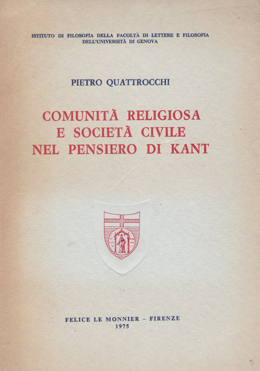 Comunità religiosa e società civile nel pensiero di Kant - copertina