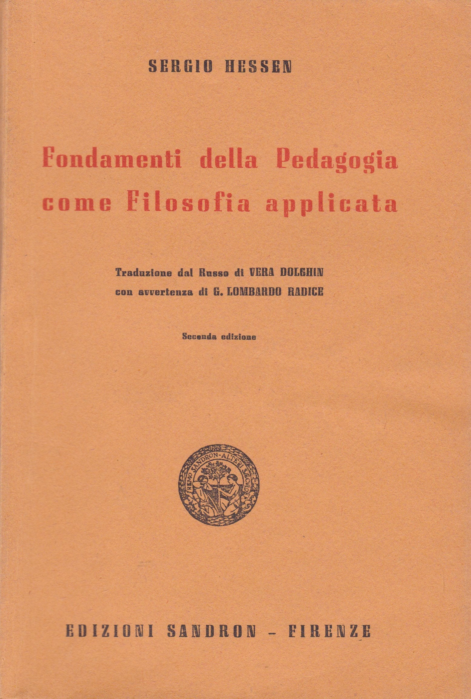Fondamenti della Pedagogia come Filosofia applicata - copertina