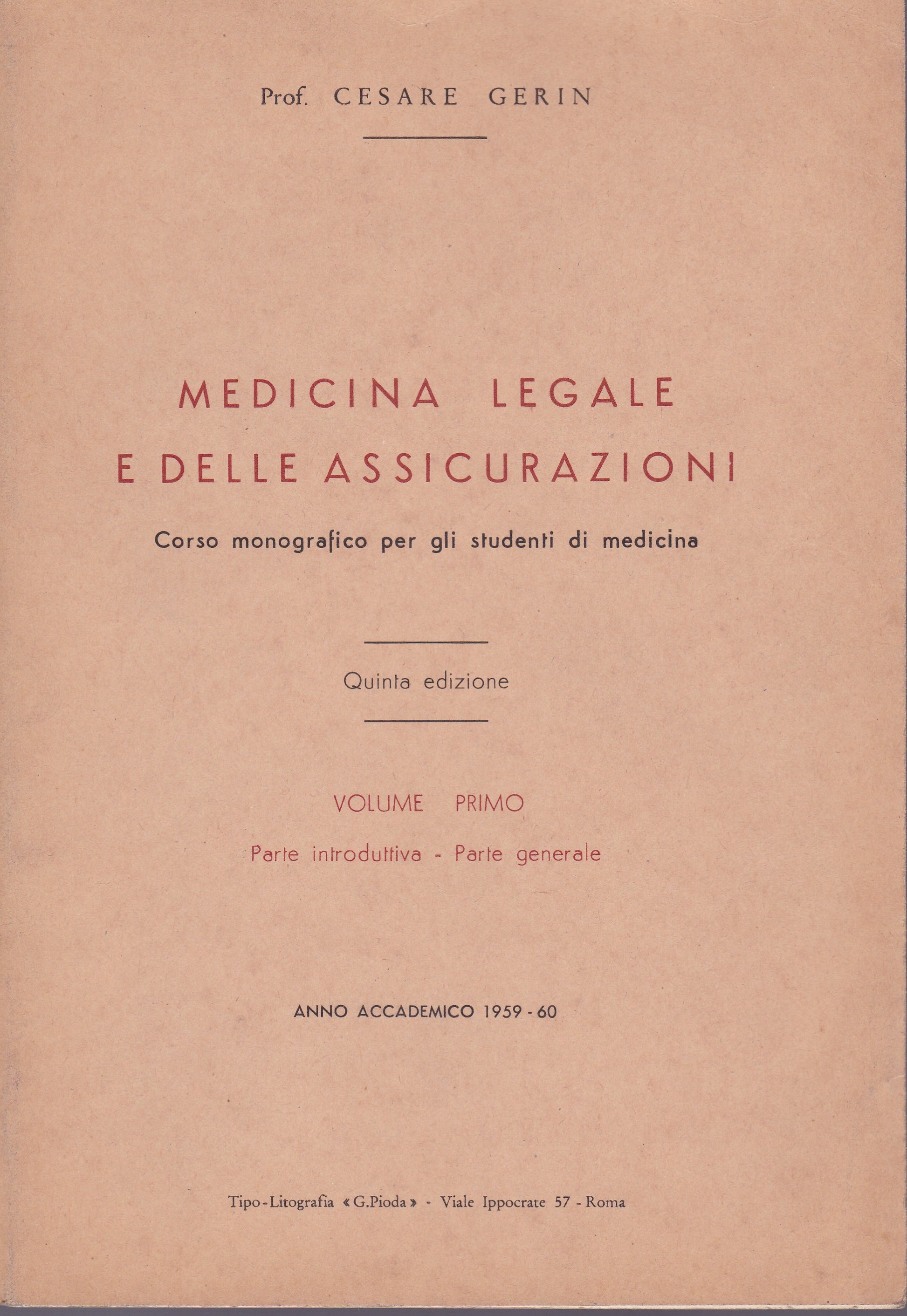 Medicina legale e delle assicurazioni. I. II. - copertina