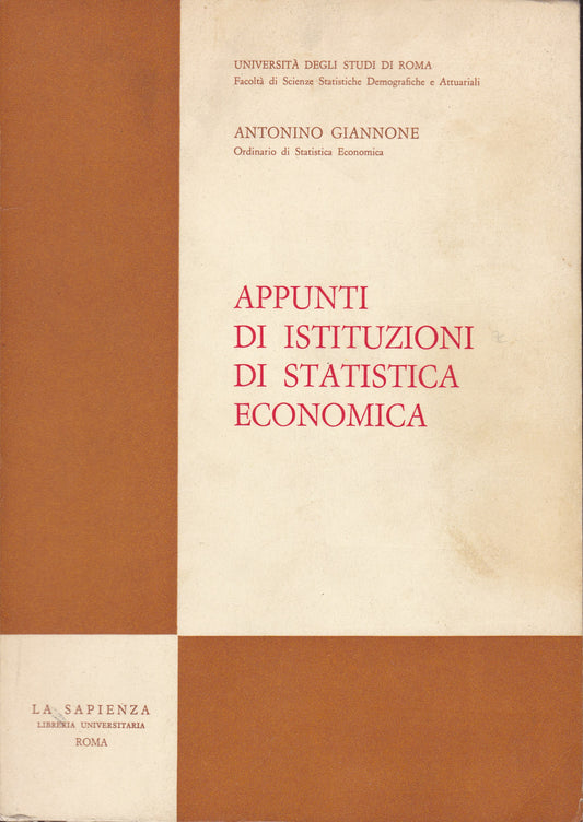 Appunti di Istituzioni di Statistica Economica - copertina
