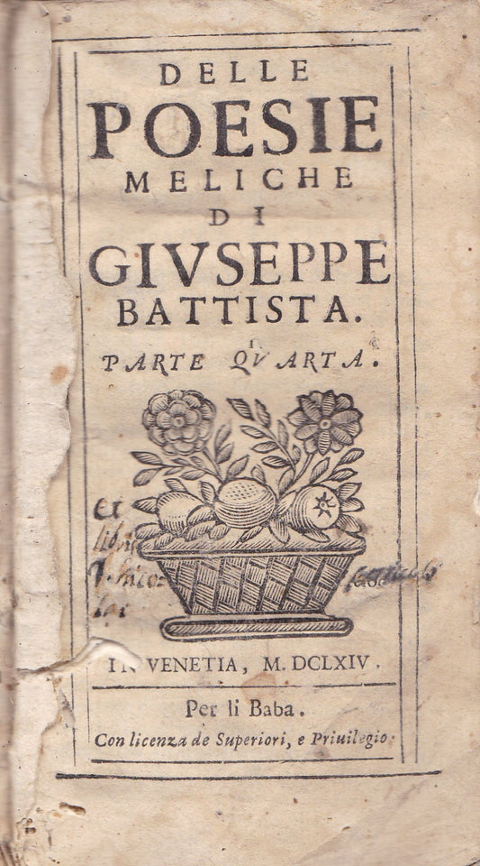 Delle poesie meliche. Parte quarta. - copertina