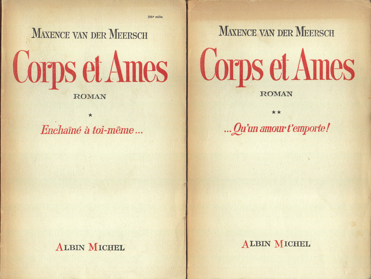 Corps et Ames. Roman. I. II. - copertina