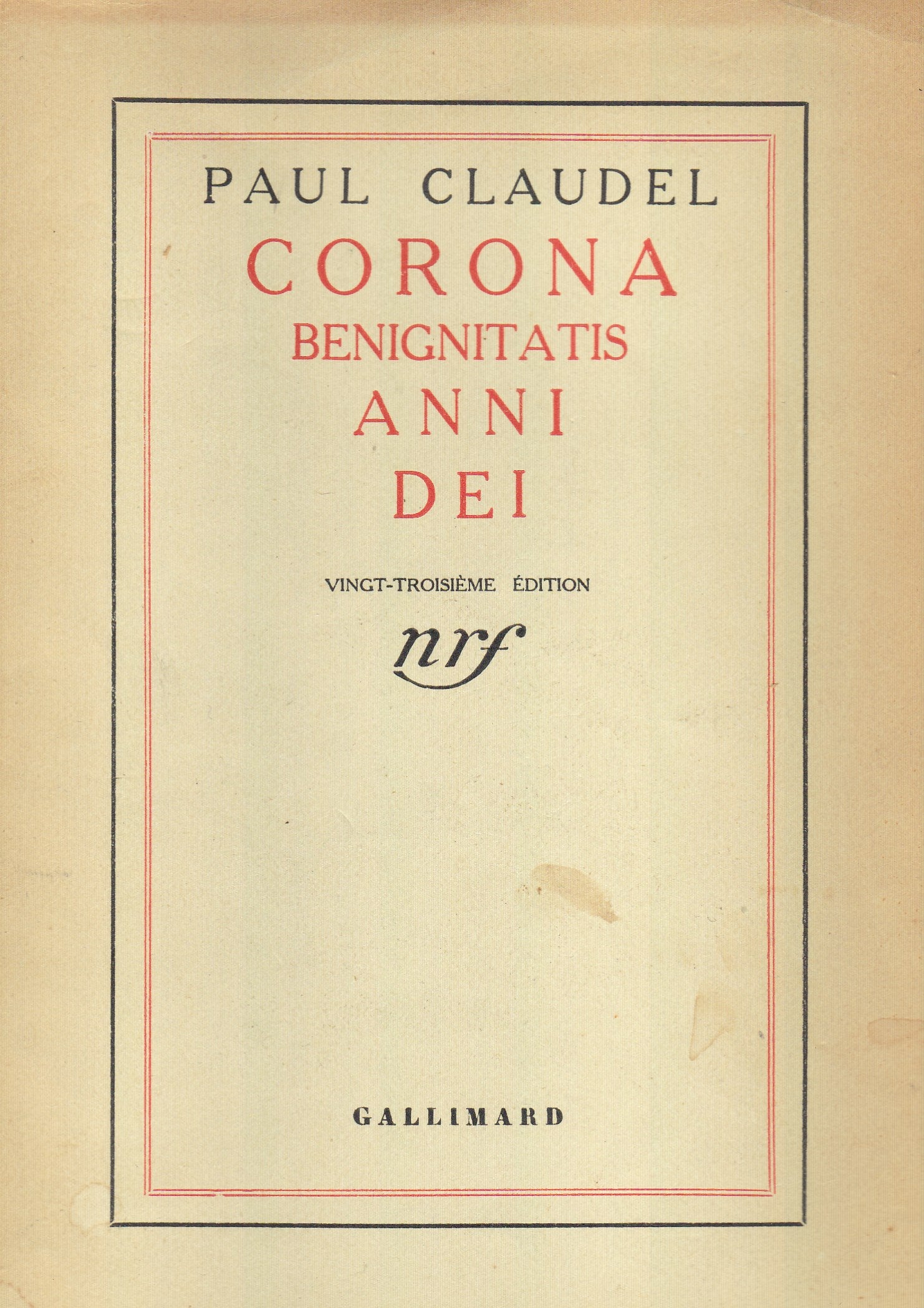 Corona benignitatis anni Dei - copertina