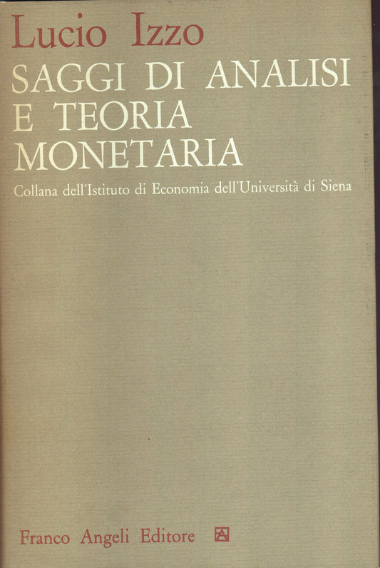 Saggi di analisi e teoria monetaria - copertina