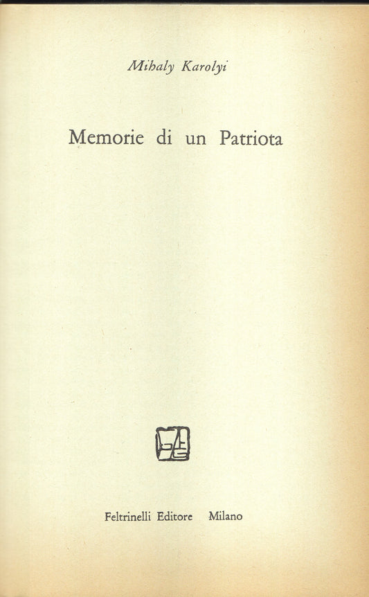 Memorie di un Patriota - copertina