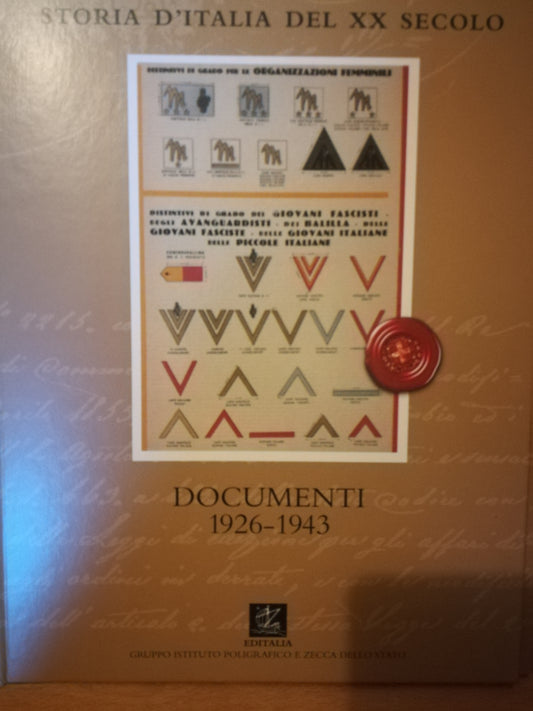Storia d'Italia del XX secolo. Documenti 1926-1943. - copertina