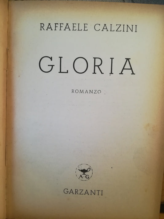 Gloria. Romanzo. - copertina