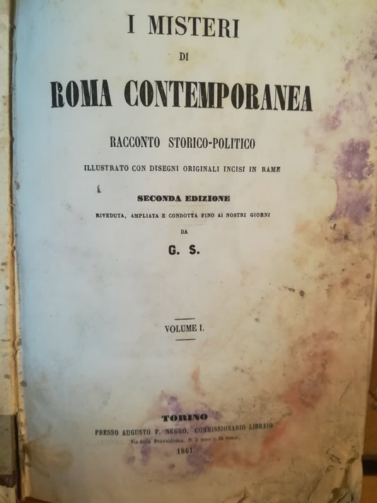 I misteri di Roma contemporanea. Racconto storico-politico. I. II. III. - copertina