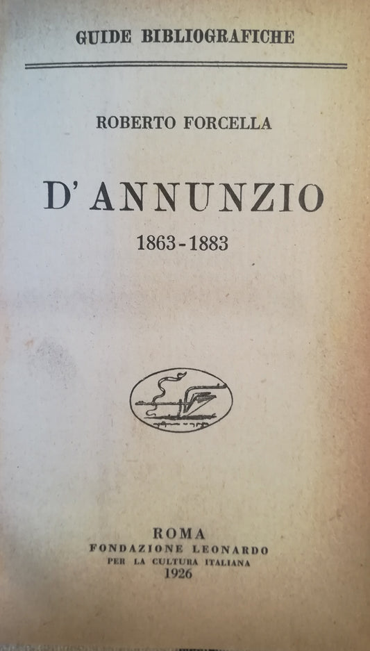 D'Annunzio (1863-1883). - copertina