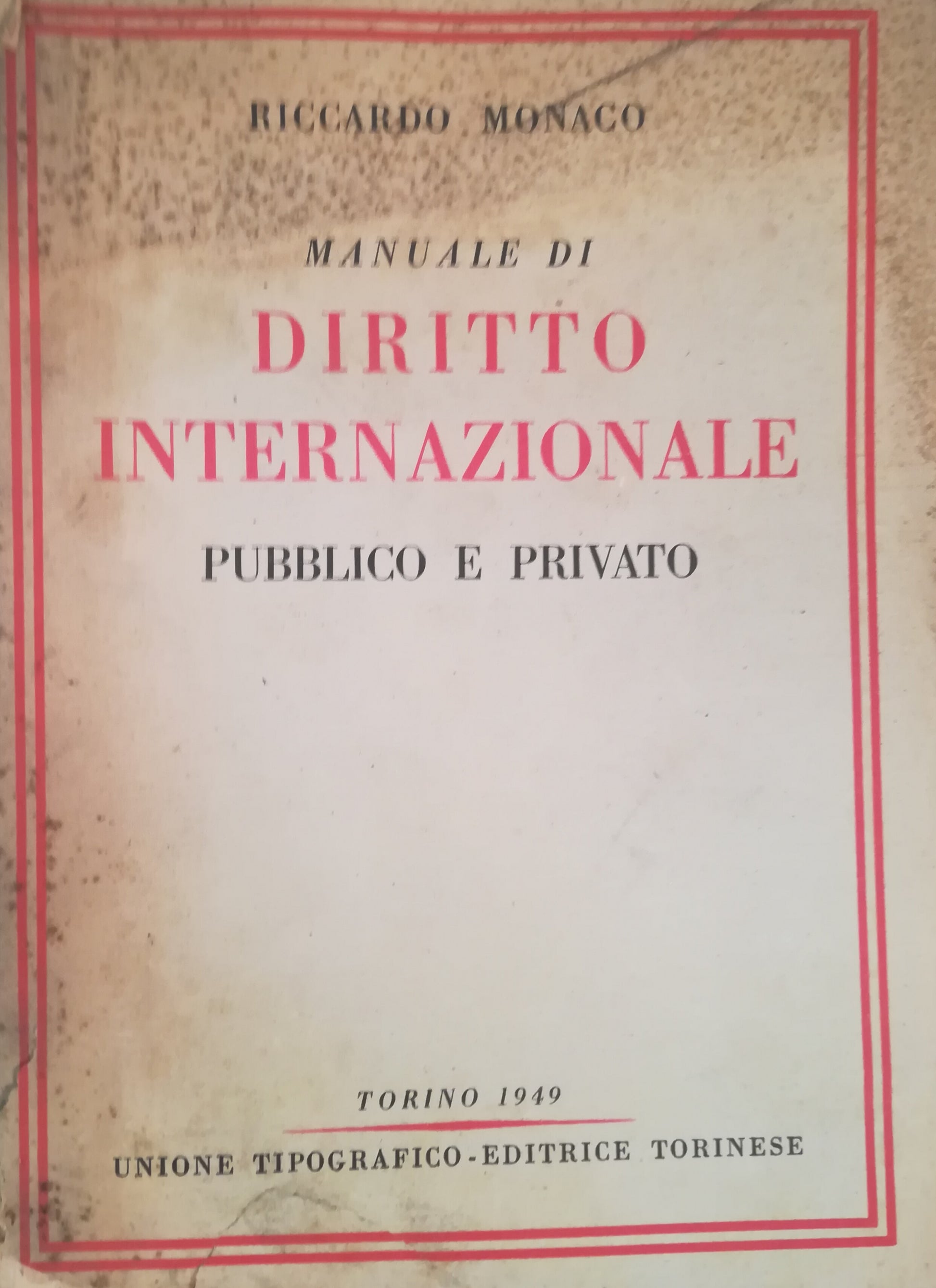 Manuale di diritto internazionale pubblico e privato - copertina