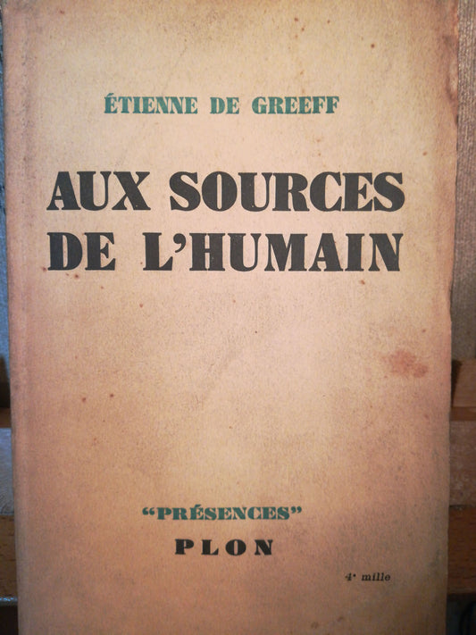 Aux sources de l'humain - copertina