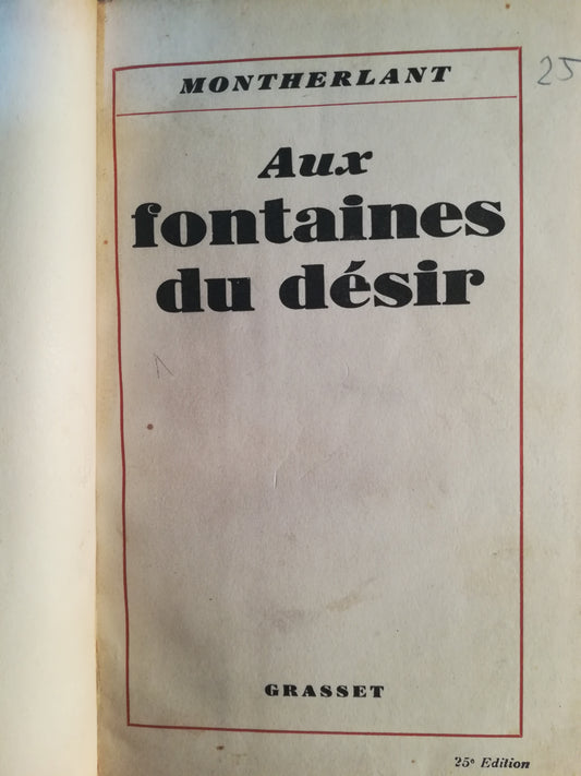 Aux Fontaines du Désir - copertina